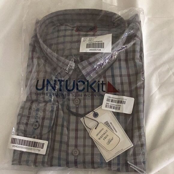 UNTUCKit Men's Blue Wrinkle-free Gilliard Shirt, Size XXXL, NWT original packagi - Picture 3 of 6